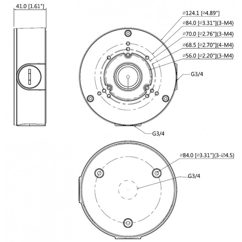 DSS DD-PFA130-E распределительная коробка для цилиндрических и купольных камер