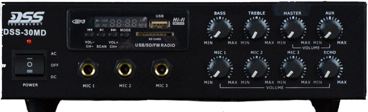 DSS-30MD микшер-усилитель c MP3/SD/FM/Bluetooth, 30 Вт/100 В