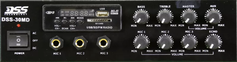 DSS-30MD микшер-усилитель c MP3/SD/FM/Bluetooth, 30 Вт/100 В