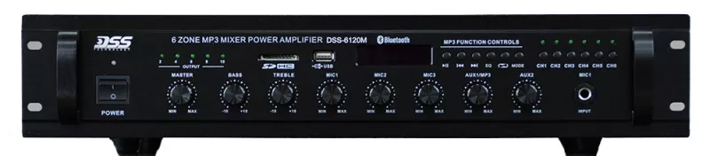 DSS-6120M микшер-усилитель MP3/FM, 120 Вт/100 В