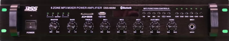 DSS-660M микшер-усилитель MP3/FM, 60 Вт/100 В